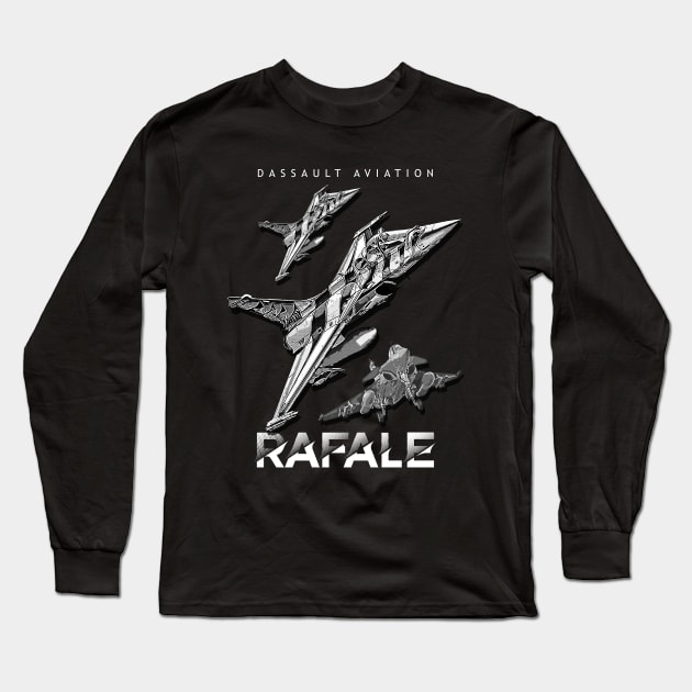 dassault rafale french aircraft french fighterjet Long Sleeve T-Shirt by aeroloversclothing